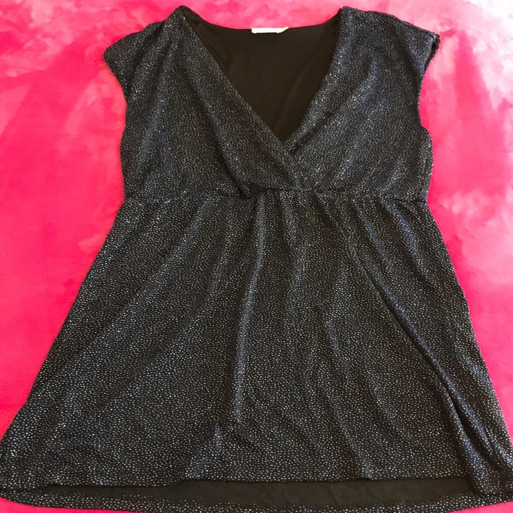 Blue Sparkle Deep V-Neck Tunic Sz.L